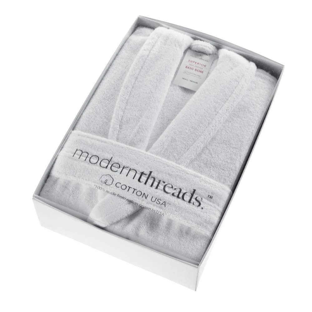 Buy ❤️ 100 % USA Cotton Classic Bathrobe with Shawl Collar White Small/Medium by MODERN THREADS ⭐ 1 Buy ❤️ 100 % USA Cotton Classic Bathrobe with Shawl Collar White Small/Medium by MODERN THREADS ⭐